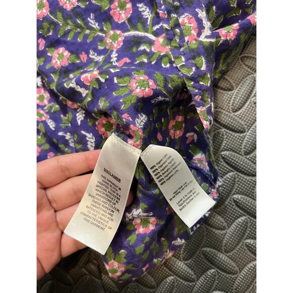 India Collection Emerson Fry Bardot Top in Iris Wildflower Blouse Shirt womens M - Picture 5 of 11